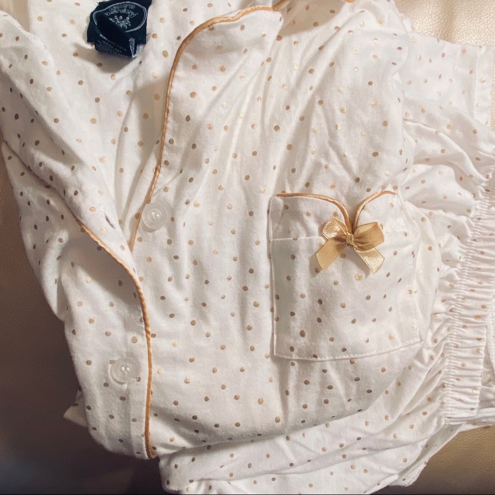 Gold polka dot pajamas
